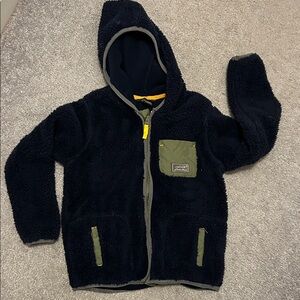 Eddie Bauer boys Navy and Yellow full zip Fleece